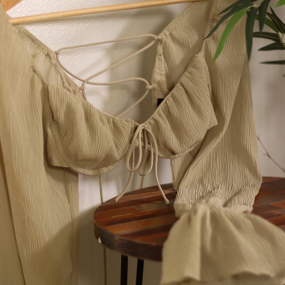 Memorable Moment Long Sleeve Crop Pistachio from White Fox Boutique